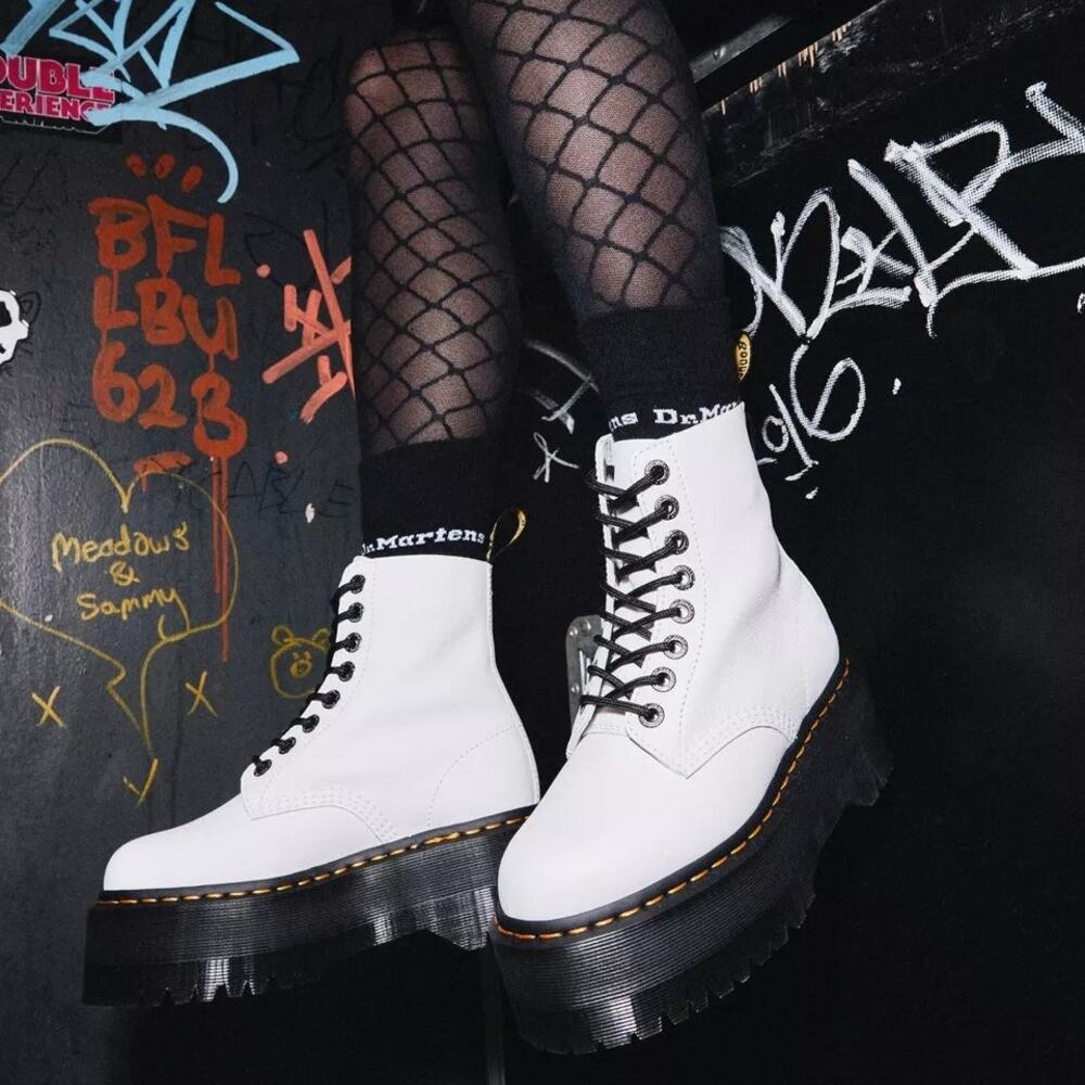 Dr. Martens 1460 Pascal Max Leather Platform Boots Tall Chunky Doc Marten Pisa